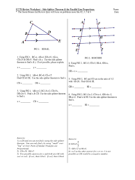 Lt 7d Review Worksheet Side Splitter Thm And Parallel Line Proportions Docx Pdf Geometry Classical Geometry