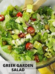 Greek Garden Salad Feeding Your Fam In 2020 Easy Salad Recipes Lemon Salad Dressings Simple Green Salad