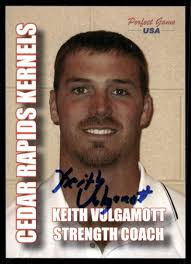 2004 Cedar Rapids Kernels KEITH VOLGAMOTT Signed Card autograph ANGELS  TRAINER