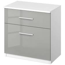 Stuttgart Soft Grey Alpine White 2 Drawer Bedside Table O D