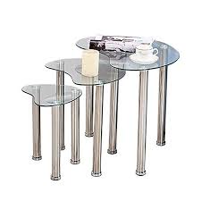Coffee, console, sofa & end tables : Huiseneu Modern Nesting Table Glass Set Of 3 Sofa Coffee Table For Living Room Side Table End Table Home Furniture Clear Glass Buy Online In Bahamas At Desertcart 96722343