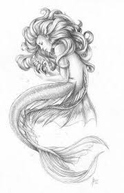 Black And White Mermaid Sketch Pin By Jennifer Didden On To Be A Mermaid Mermaid Tattoos Mermaid Artwork Mermaid Drawings