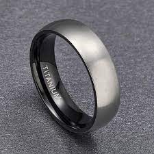 Matte Black Inner Titanium Mens Rings 6mm Size 5 10 Rings For Men Titanium Rings For Men Mens Wedding Rings