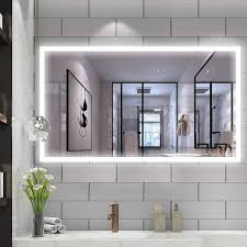 It is not just a bathroom mirror, it is a really beautiful home decor idea. Vanity Art 48 Led Lighted Illuminated Bathroom Vanity Wall Mirror With Sensor Switch Horizontal Rectangle White Mirrors On Sale Overstock 22572514