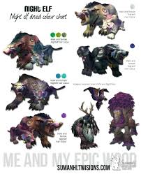 Night Elf Druid Color Chart In 2019 World Of Warcraft Game