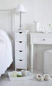 Narrow White Bedside Tables New England Bedroom Furniture Small Bedside Table White Bedside Table Small Space Storage Bedroom