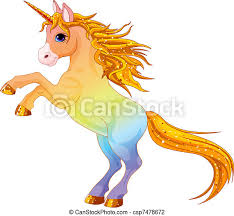 Sie lebt in rileys kopf in den traumstudios. Einhorn Gefarbt Regenbogen Aufbaumen Einhorn Regenbogen Karikatur Gefarbt Auf Canstock