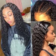 100% unprocessed brazilian virgin hair. Buy Brazilian Virgin Human Hair Curly Lace Front Wigs With Baby Hair Pre Plucked Natural Hairline Glueless Lace Wigs Deep Curly Wave Lace Frontal Wigs Human Hair Wet And Wavy Human Hair Front