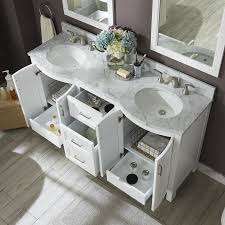 Allen Roth Moravia 60 In White Double Sink Bathroom Vanity With Natural Carrara Marble Top Lowes Com Bathroom Vanity Double Sink Bathroom Vanity Bathroom Sink Vanity