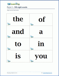 This 6th grade vocabulary word list is free and printable and comes from an analysis of commonly taught books and state tests. Fry Sight Words Flashcards K5 Learning