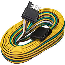 Be sure you compare wire function and not just wire color. Amazon Com 4 Pin Flat Trailer Wiring Harness Kit Wishbone Style Sae J1128 Rated 25 Male 4 Female 18 Awg Color Coded Wires 4 Way Flat 5 Wire Harness For Utility Boat Trailer