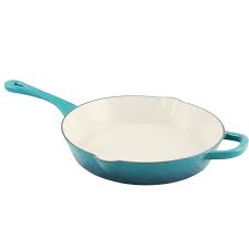 Lodge's tradition of excellence continues as we combine cast iron with the beauty of porcelain enamel. Crock Pot Artisan 12 In Cast Iron Nonstick Skillet In Teal Ombre With Helper Handle 985100795m The Home Depot
