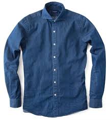 Albiate 60s Dark Wash Denim Shirts Dark Wash Denim Custom Made Shirts