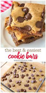 Chocolate Chip Cookie Bars A Family Favorite Video Lil Luna Recipe Desserts Cookie Bar Recipes Chocolate Chip Cookie Bars
