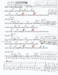 Black Night Deep Purple Guitar Chord Chart Guitar Chord Chart Purple Guitar Blackest Night