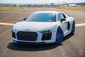 Extraordinary White Audi R8 Sitting On Blue Custom Rims Audi Audi R8 Blue Audi R8