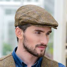 Herringbone Hat Borges & Scott Irish Tweed Flat Cap