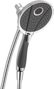 If you're going to remove the flow restrictor, there may be too much water pressure depending on how your plumbing is. Delta 4 Spray In2ition 2 In 1 Dual Hand Held Shower Head With Hose Chrome 58467 Shower Arms And Slide Bars Amazon Com