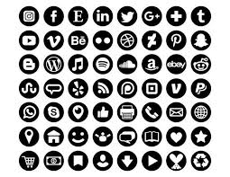 Black Social Media Icons Set Png Svg Vector Transparent Etsy In 2020 Black Social Media Icons Social Media Icons Media Icon