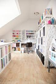 A sturdy work table with a lot of work space is the key to a productive craft room. Room Of The Day A Dream Sewing Studio For Creative Crafting