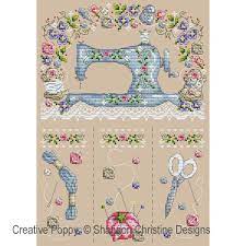 Cross stitch and embroidery patterns to download come in a range of beautiful styles. Shannon Christine Designs Sewing Machine Cross Stitch Pattern