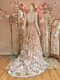 Embroidered Cherry Blossom Kimono Inspired Wedding Dress Cherry Blossom Wedding Dress Japanese Wedding Dress Embroidered Wedding Dress