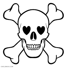 Colored illustration of pirate board game template. Printable Skulls Coloring Pages For Kids