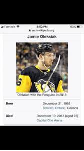 Larsson had five partners in 2021. 852 Pm Enmwikipediaorg Jamie Oleksiak Verizon 53 Oleksiak With The Penguins In 2018 December 21 1992 Toronto Ontario Canada Born Died December 19 2018 Aged 25 Capital One Arena Lmfao Samurai Hockey Meme On Me Me