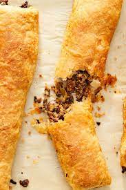 Nyt Cooking Classic Sausage Rolls Are Filled With A Meat Based Sausage Mixture But This Hearty Vegan Version Substitute In 2020 Stuffed Mushrooms Vegan Sausage Rolls