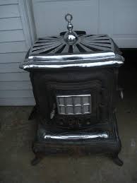 Vintage Cast Iron Parlor Wood Stove With Chrome Accents Wood Stove Wood Cast Iron