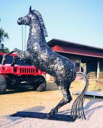 Thousands of images in stock with custom designs for home, ranch, farm, or business. Jumping Horse Sculpture Life Size Animal Metal Art For Sale Sculpture Art Animal Art Scrap Metal Art