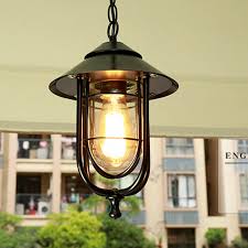 Get it now on amazon.com. Industrial Loft Black Iron Cage Glass Shade 1 Lamp Exterior Porch Pendant Lights Ebay