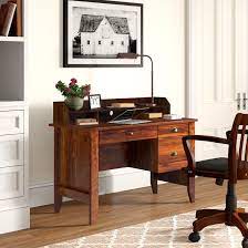 Corliving folio three drawer desk with low profile hutch. Three Posts Ishaan Executive Desk With Hutch Reviews Wayfair