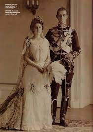 The queen and queen mary discuss philip in the most tasteless and indiscrete fashion (depicted as if they were two women. Prince Andrew Of Greece And Princess Alice Of Battenberg Prince Philip S Parents On Their Weddin Princess Alice Of Battenberg Greek Royal Family Royal Brides