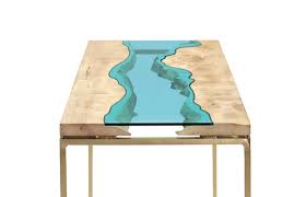River Occasional Table Furniture Glass Wood Table Bronze Coffee Table