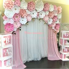 Balloon decoration ideas and tutorials for baby shower. Baby Shower Girl Decoration Backdrop Baby Shower Balloons Paper Flower Wall Decor Girls Birthday Party Photography Backdrop Party Backdrops Aliexpress