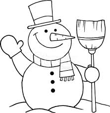 Personnages clipart bonhommes noirs rã©solu: Noir Et Blanc Bonhomme De Neige Avec Un Balai Image Vectorielle Freeimages Com
