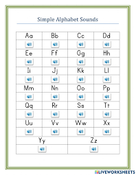 Alphabet sounds chart refers to a guide for kids to learn and understand kinds of letters and how to pronounce it. Simple Alphabet Sounds Worksheet