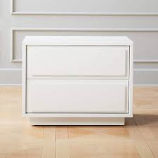 The white finish is post production, sturdy clean and ready to use. Gallery White 2 Drawer Nightstand Reviews Cb2
