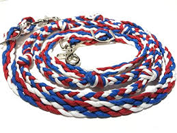 The following image tutorial will show you how to do the braid properly, but i would like to offer a tip of my own Amazon Com Barrel Reins Horse Tack Red White Blue Handmade Products