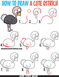 Draw so cute christmas easy christmas drawings christmas. How To Draw A Cute Cartoon Ostrich Easy Step By Step Drawing Tutorial For Kids Beginners How To Draw Step By Step Drawing Tutorials