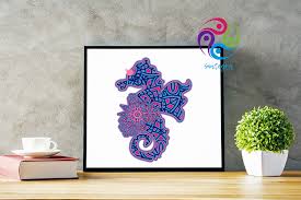 Download 3d Layered Sea Horse Cut File Crella