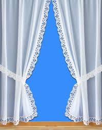 Voilage boudoir beige et écru. Voilages Style Rideau Bonne Femme Avec Bordure Macrame