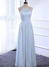 Beautiful Light Blue Simple Halter Chiffon Bridesmaid Dress Bridesmai Bemybridesmaid Lilac Bridesmaid Dresses Halter Bridesmaid Dress Chiffon Party Dress