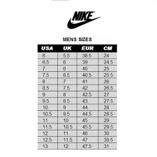 Air Max 1 Sizing Chart