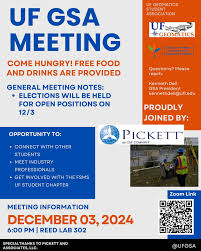 LAST meeting of the semester🐊🧭 This week, we will be joined by Pickett to  learn more about their company and services‼️ Feeling hungry? 🍕🥤🍴Food  and drinks will be provided by Pickett! ——————