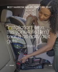 Thank you to @Babylist for naming our One4Life Slim the "Best Narrow  All-in-One Car Seat"! 🙌 At just 17.5” wide, it's designed to fit 3 across*  without compromising safety and comfort. With