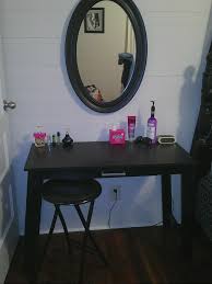 Diy Vanity Writing Table From Walmart 50 And Mirror To Hang Above Walmart Diy Diy Vanity Vanity Table