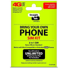 Straight Talk Bring Your Own Phone Sim Kit Tmobile Gsm Compatible Walmart Com In 2020 Straight Talk Wireless Prepaid Phones Day Plan
