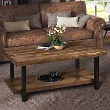 Rustic Natural Coffee Table With Storage Shelf Dimensions 18 42 H X 42 12 L X 22 04 W Weight 41lb Coffee Table Rustic Coffee Tables Coffee Table Wood